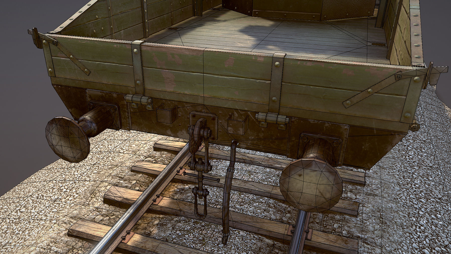 Armored Train SPU-BP railway anti-aircraft platform Low-poly 3D model_26