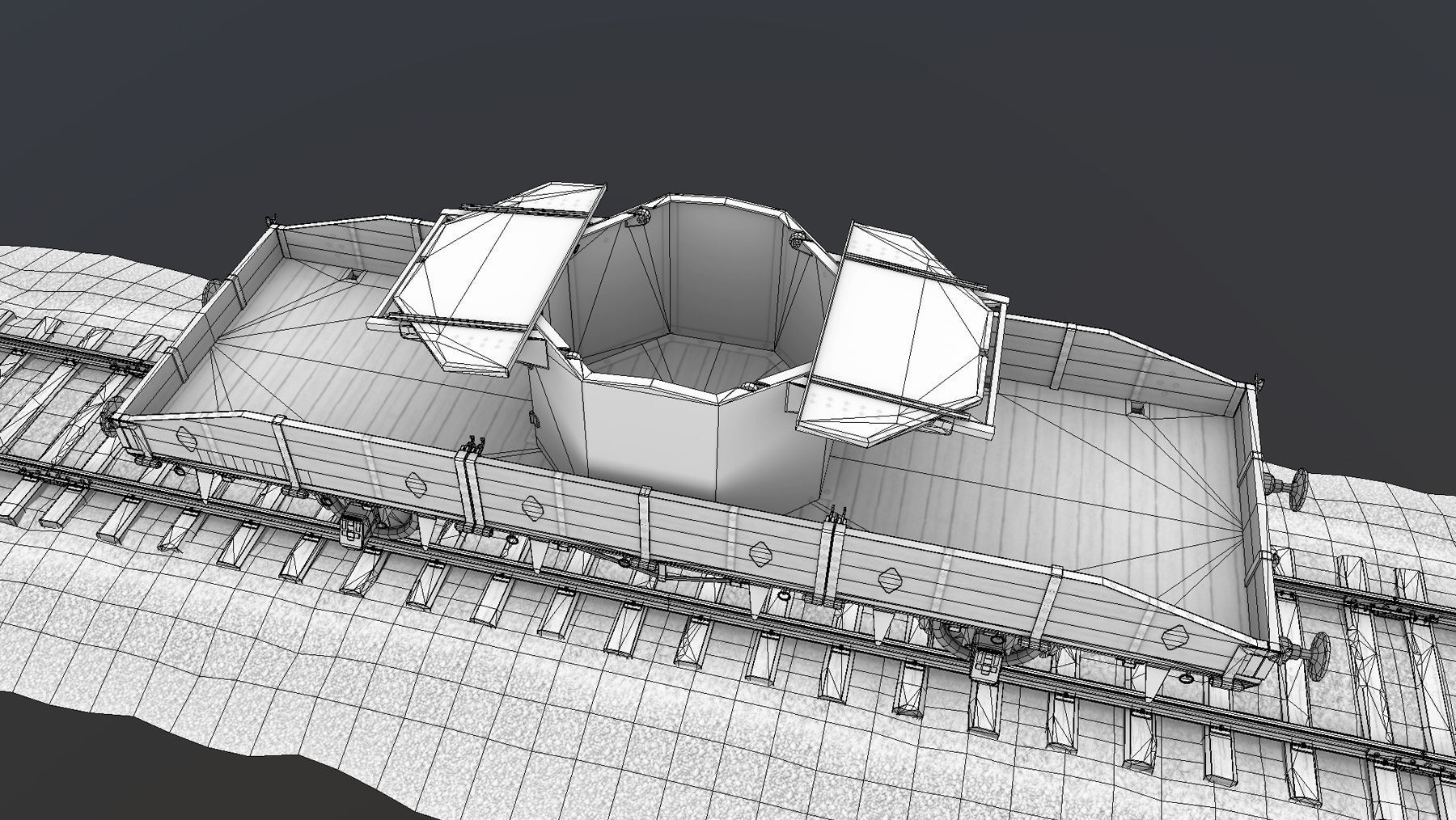 Armored Train SPU-BP railway anti-aircraft platform Low-poly 3D model_30