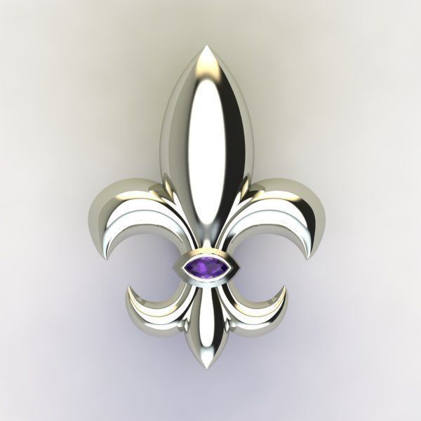 Cufflinks with fleur de lis 001 3D print model_9