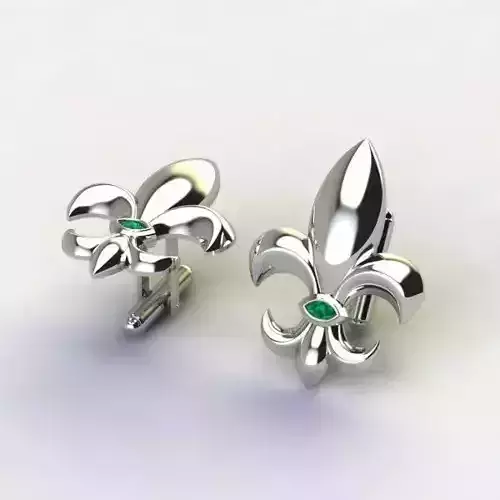 Cufflinks with fleur de lis 001
