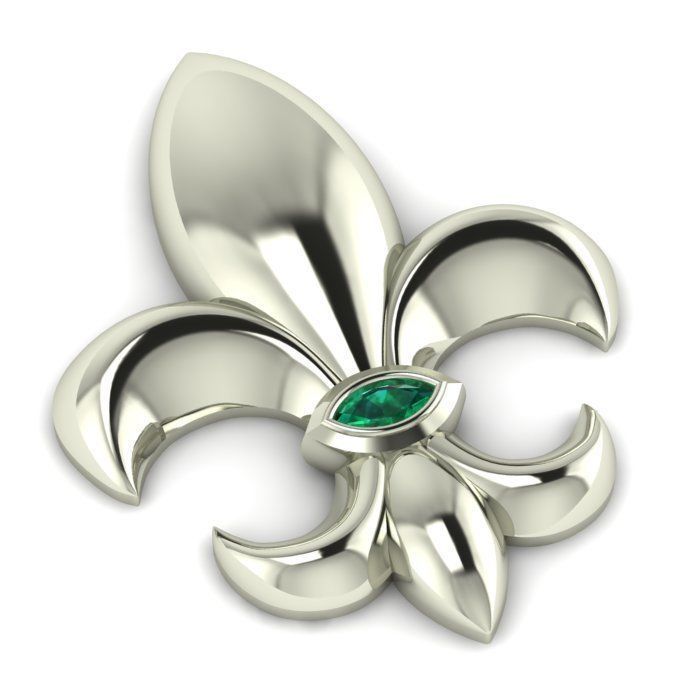 Cufflinks with fleur de lis 001 3D print model_1