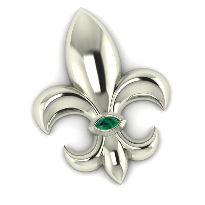 Cufflinks with fleur de lis 001 3D print model_17