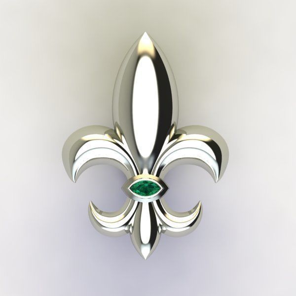 Cufflinks with fleur de lis 001 3D print model_13