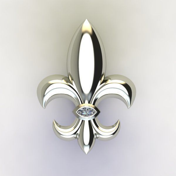 Cufflinks with fleur de lis 001 3D print model_11