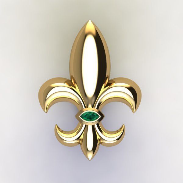 Cufflinks with fleur de lis 001 3D print model_14