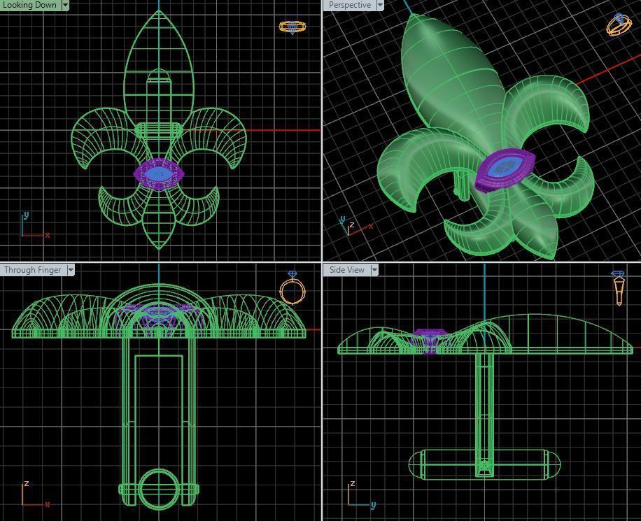 Cufflinks with fleur de lis 001 3D print model_23