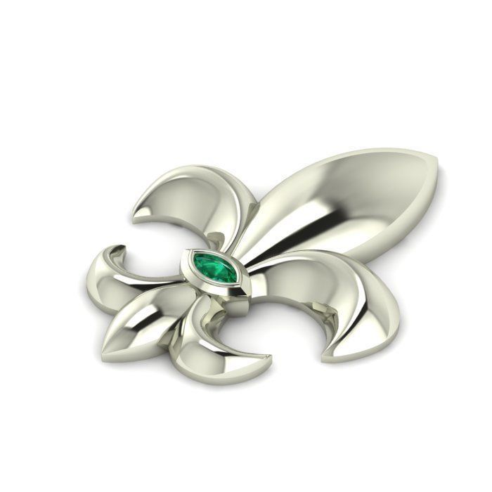 Cufflinks with fleur de lis 001 3D print model_18