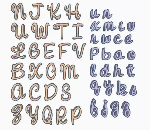 Set of letters to mark cookies 3D print model