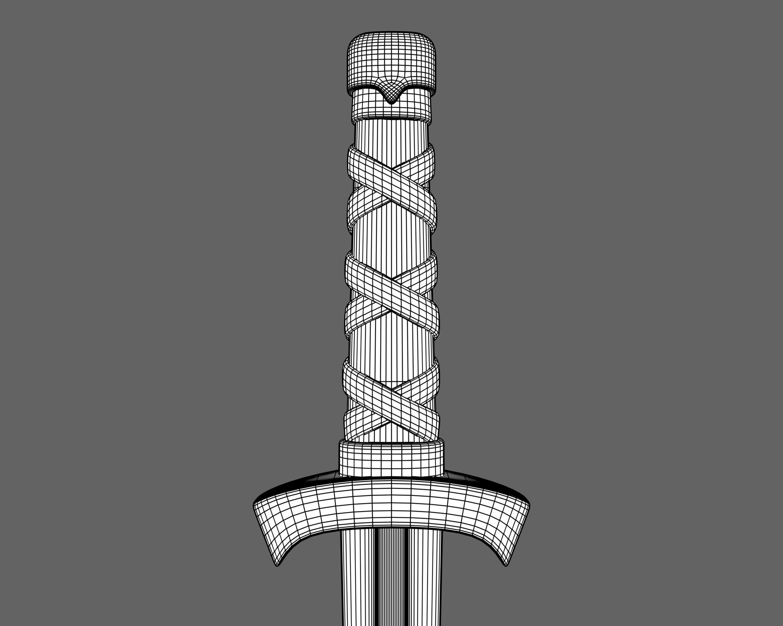 Ancient Viking Dagger Low-poly 3D model_13