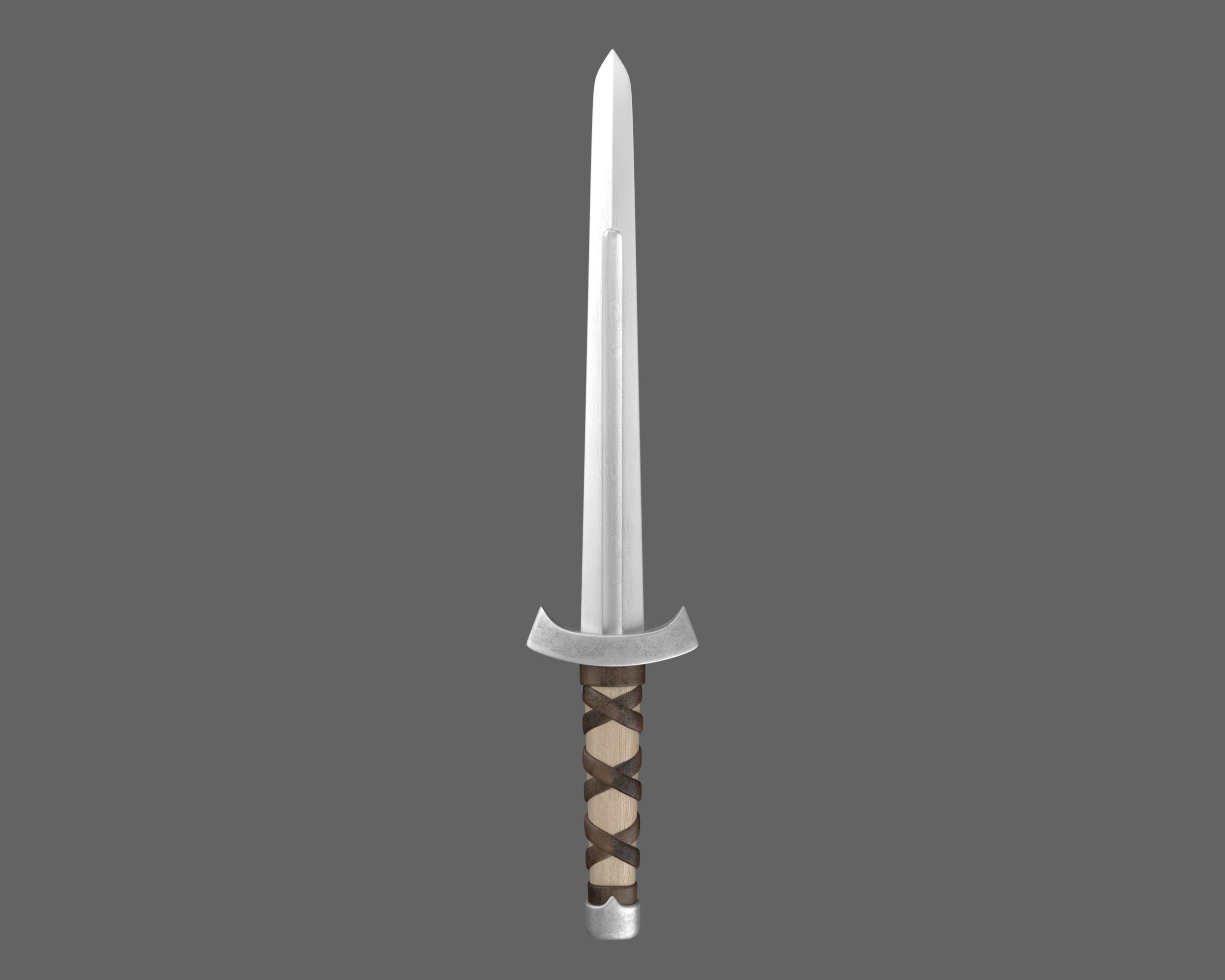 Ancient Viking Dagger Low-poly 3D model_5