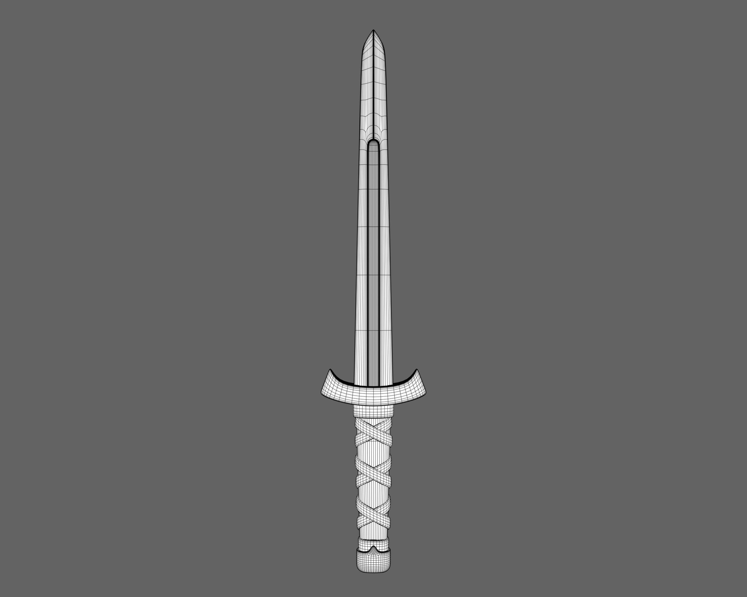 Ancient Viking Dagger Low-poly 3D model_7