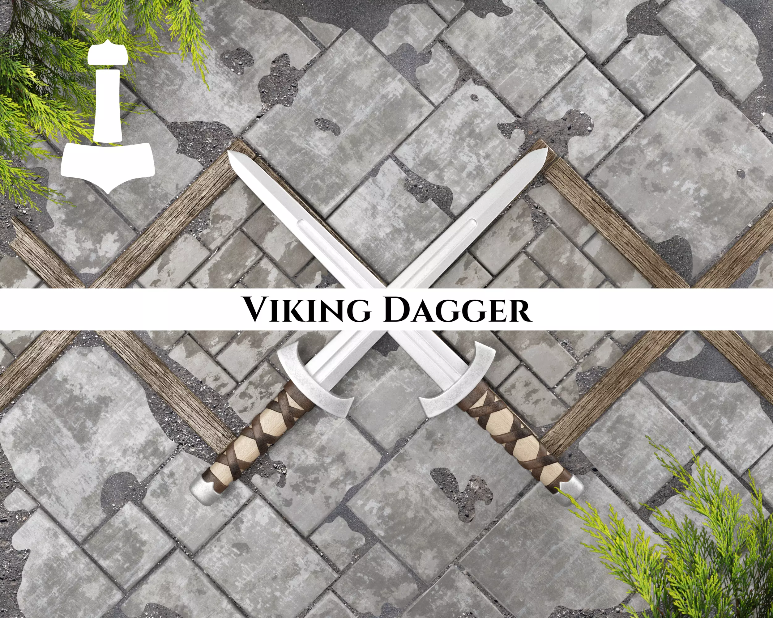 Ancient Viking Dagger Low-poly 3D model_0