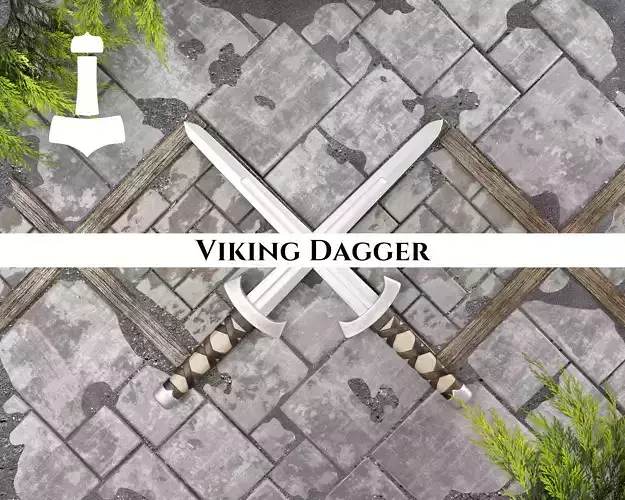 Ancient Viking Dagger Low-poly 3D model