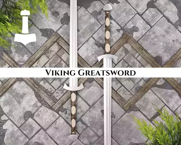 Ancient Viking Greatsword Low-poly 3D model