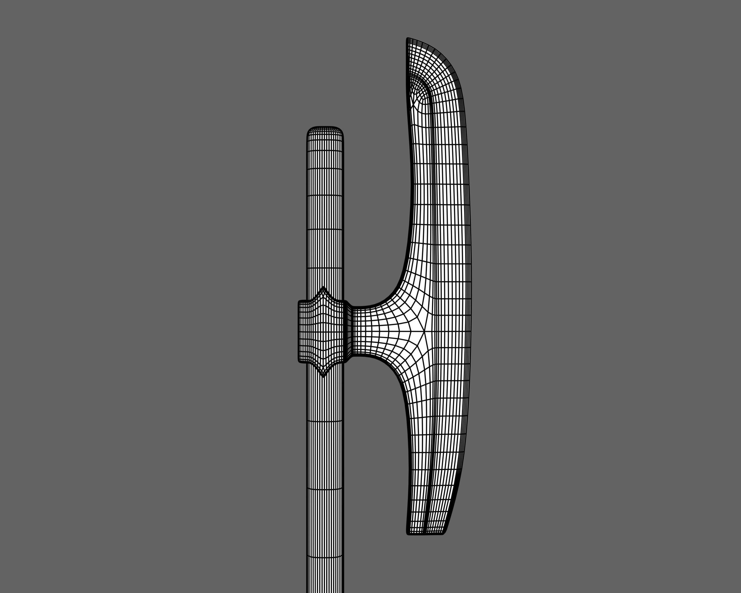 Ancient Viking Halberd Low-poly 3D model_10