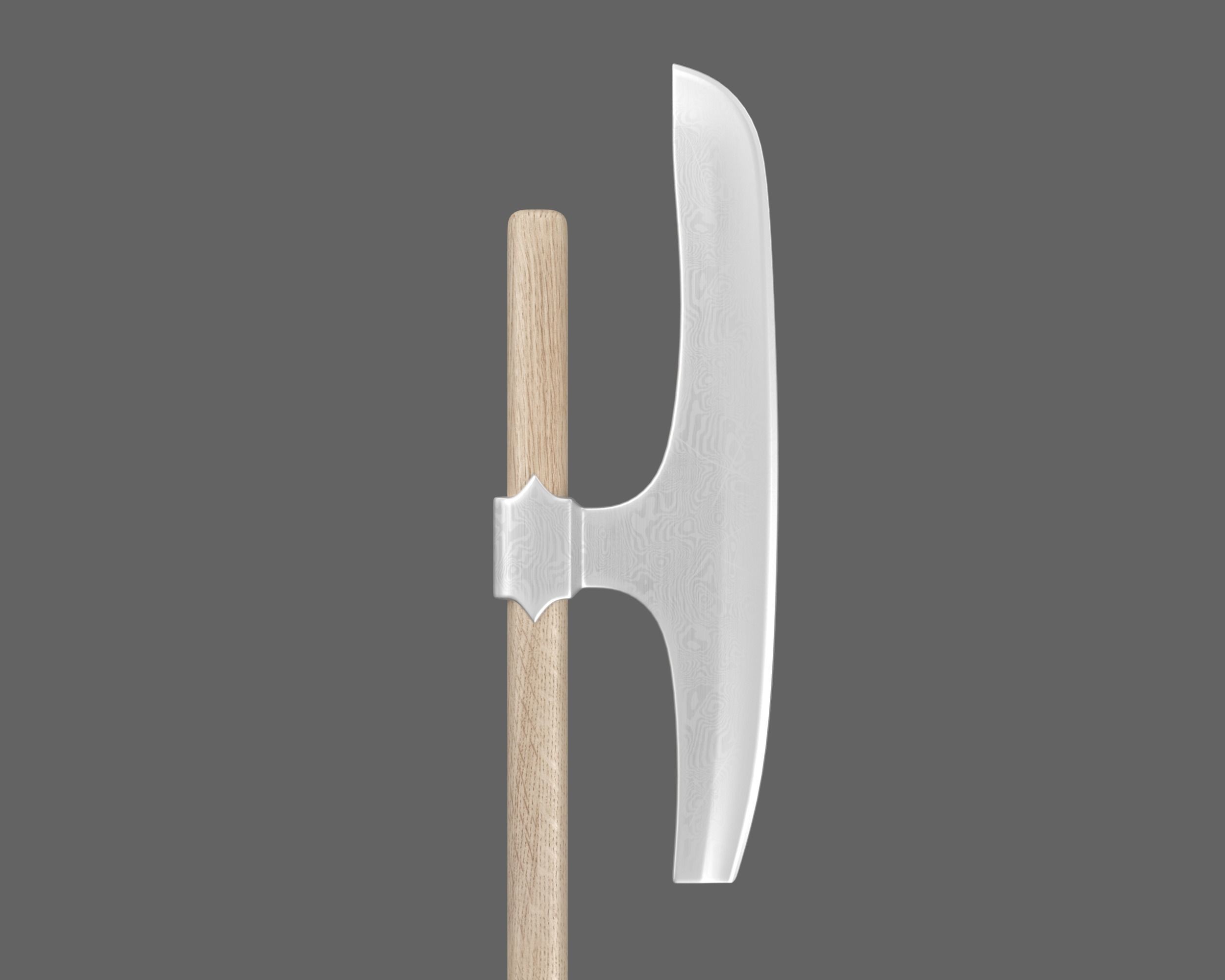 Ancient Viking Halberd Low-poly 3D model_8