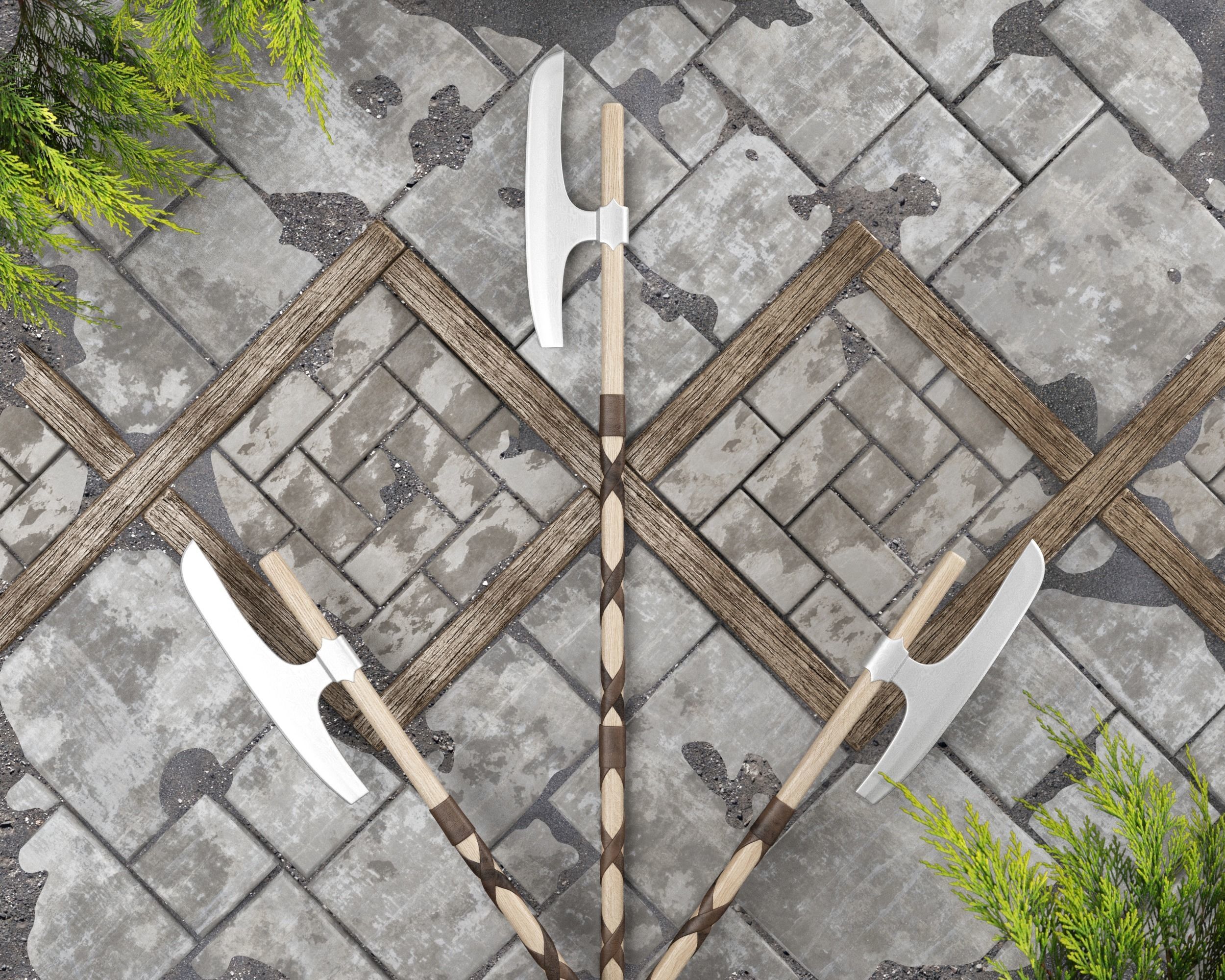 Ancient Viking Halberd Low-poly 3D model_18