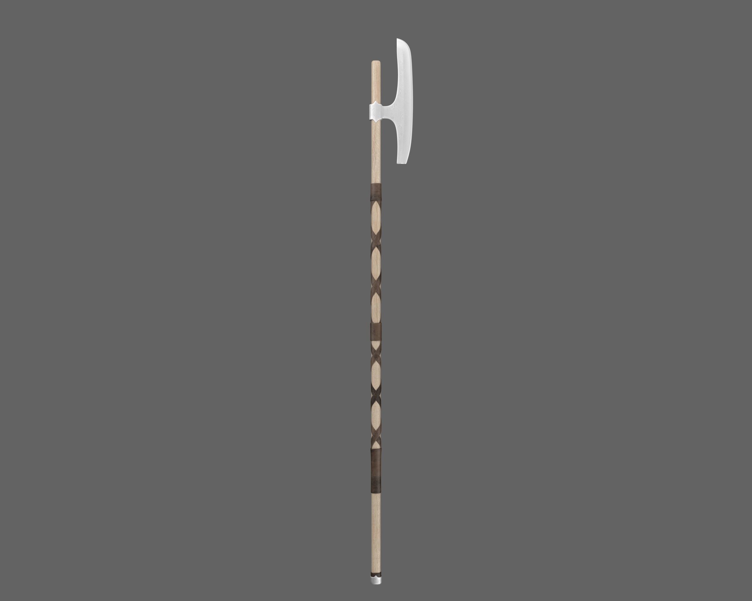 Ancient Viking Halberd Low-poly 3D model_5