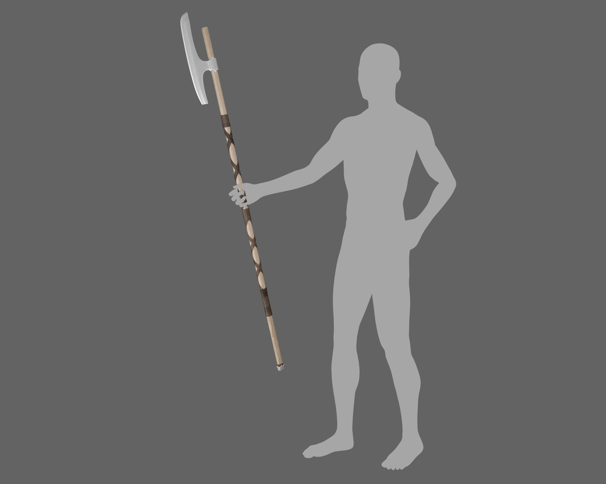 Ancient Viking Halberd Low-poly 3D model_17