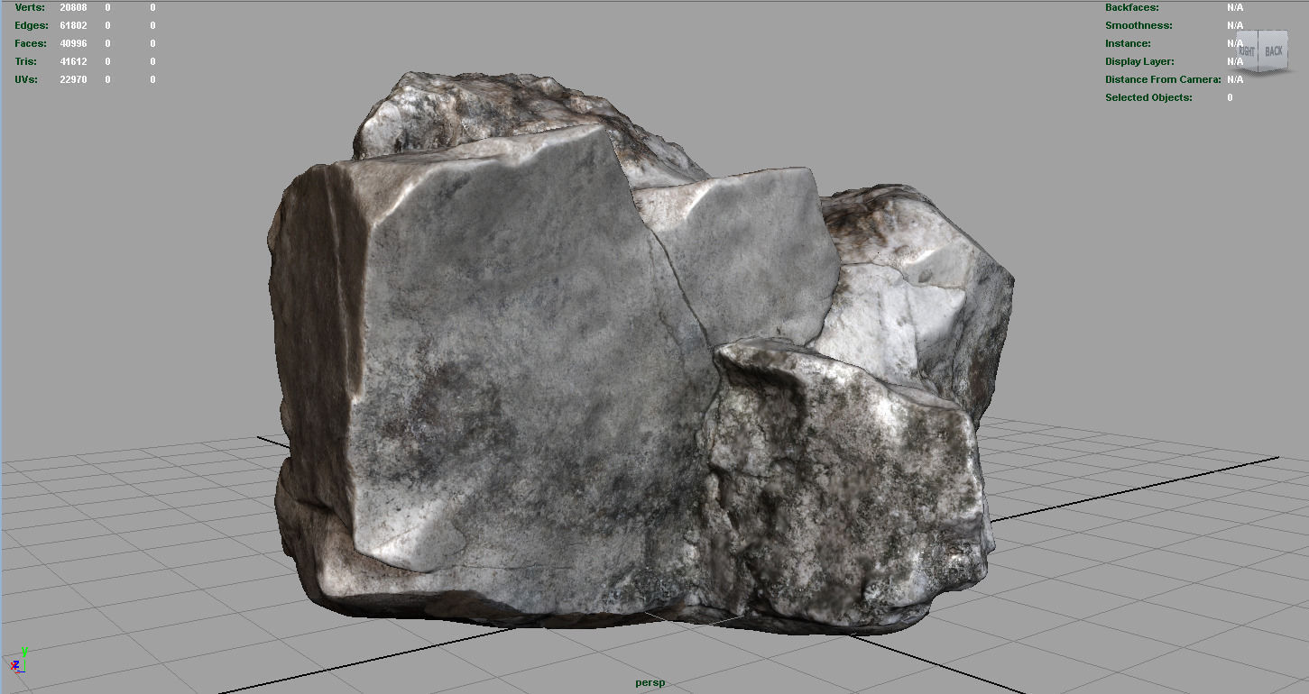 ROCK2 HIGH AND LOW POLY Low-poly 3D model_5