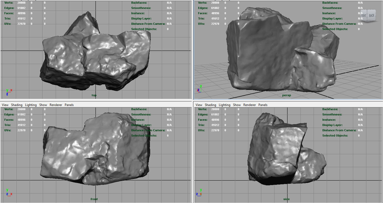 ROCK2 HIGH AND LOW POLY Low-poly 3D model_6