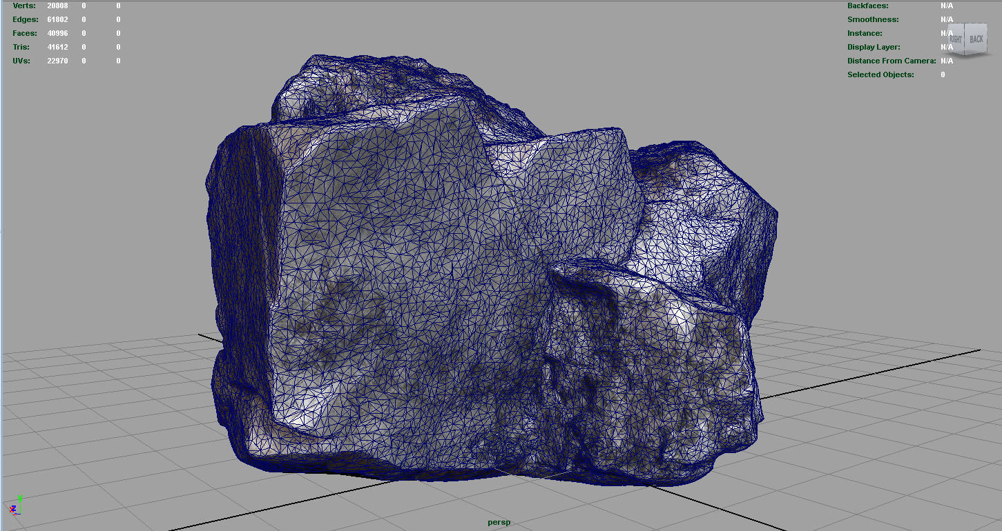 ROCK2 HIGH AND LOW POLY Low-poly 3D model_4
