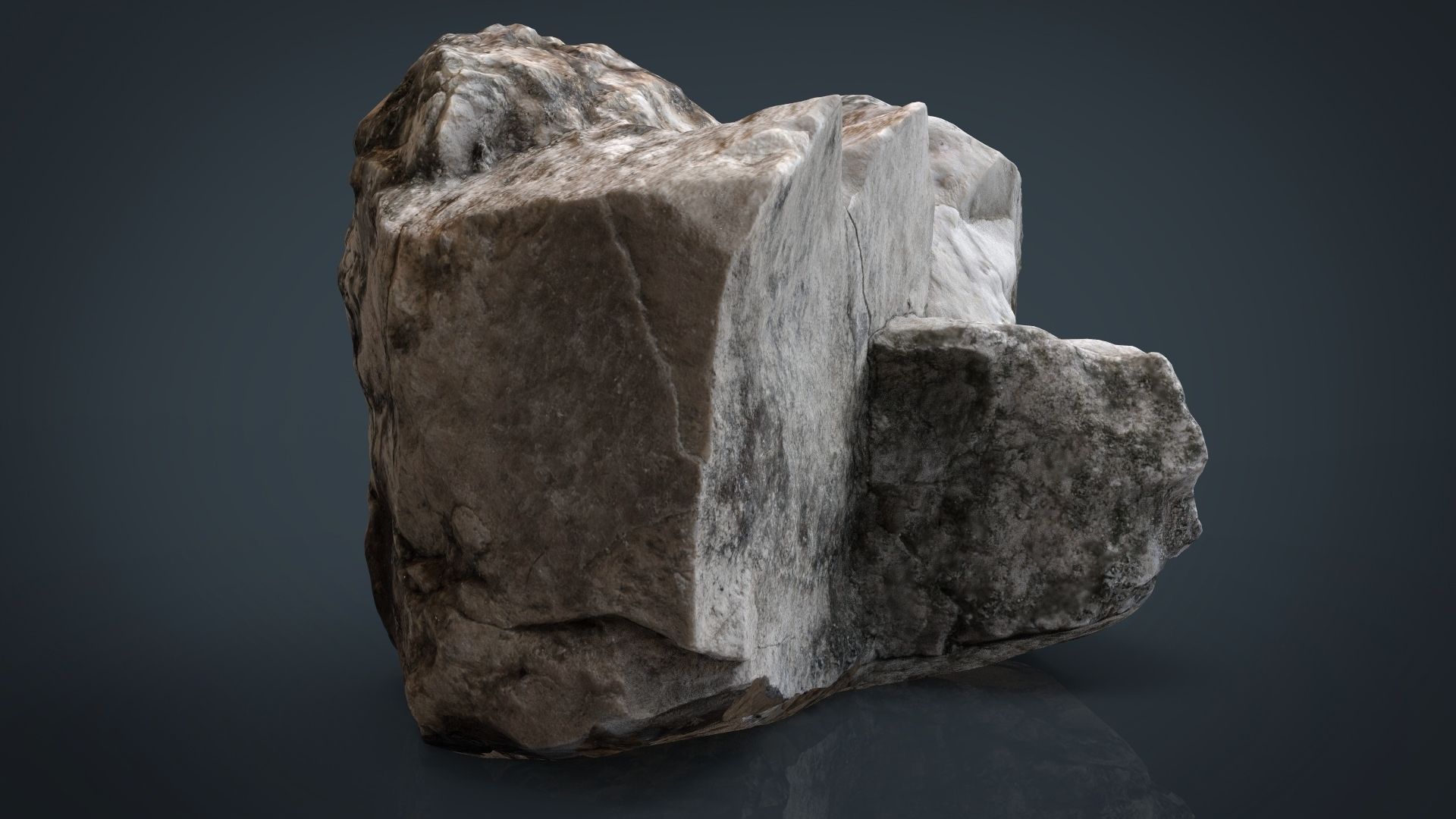 ROCK2 HIGH AND LOW POLY Low-poly 3D model_3