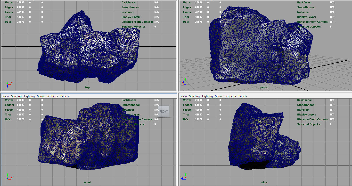 ROCK2 HIGH AND LOW POLY Low-poly 3D model_9