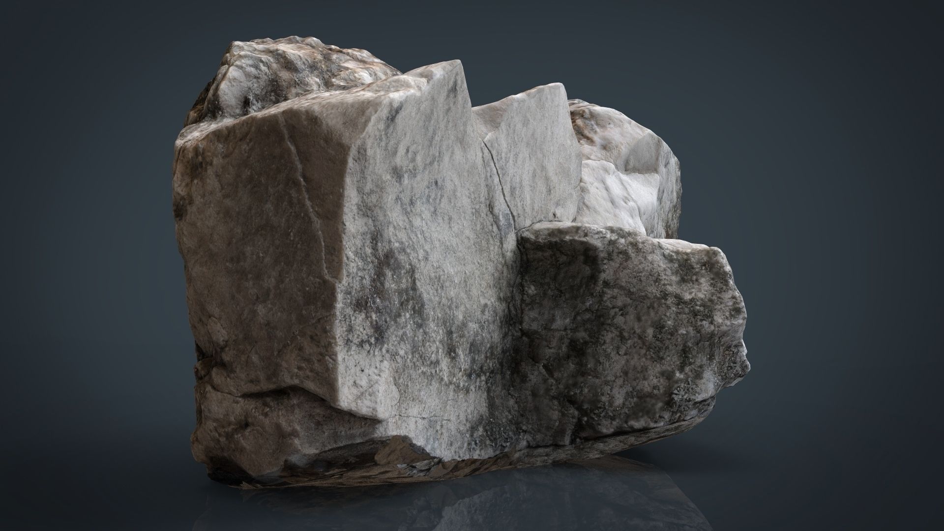 ROCK2 HIGH AND LOW POLY Low-poly 3D model_1