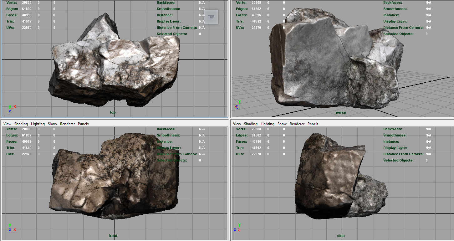 ROCK2 HIGH AND LOW POLY Low-poly 3D model_7