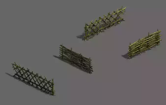 Forest objects - bamboo fence