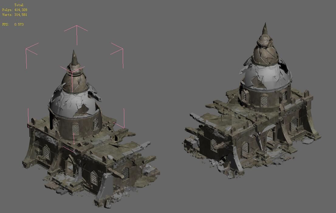 Desert - Broken Building 3D model_2