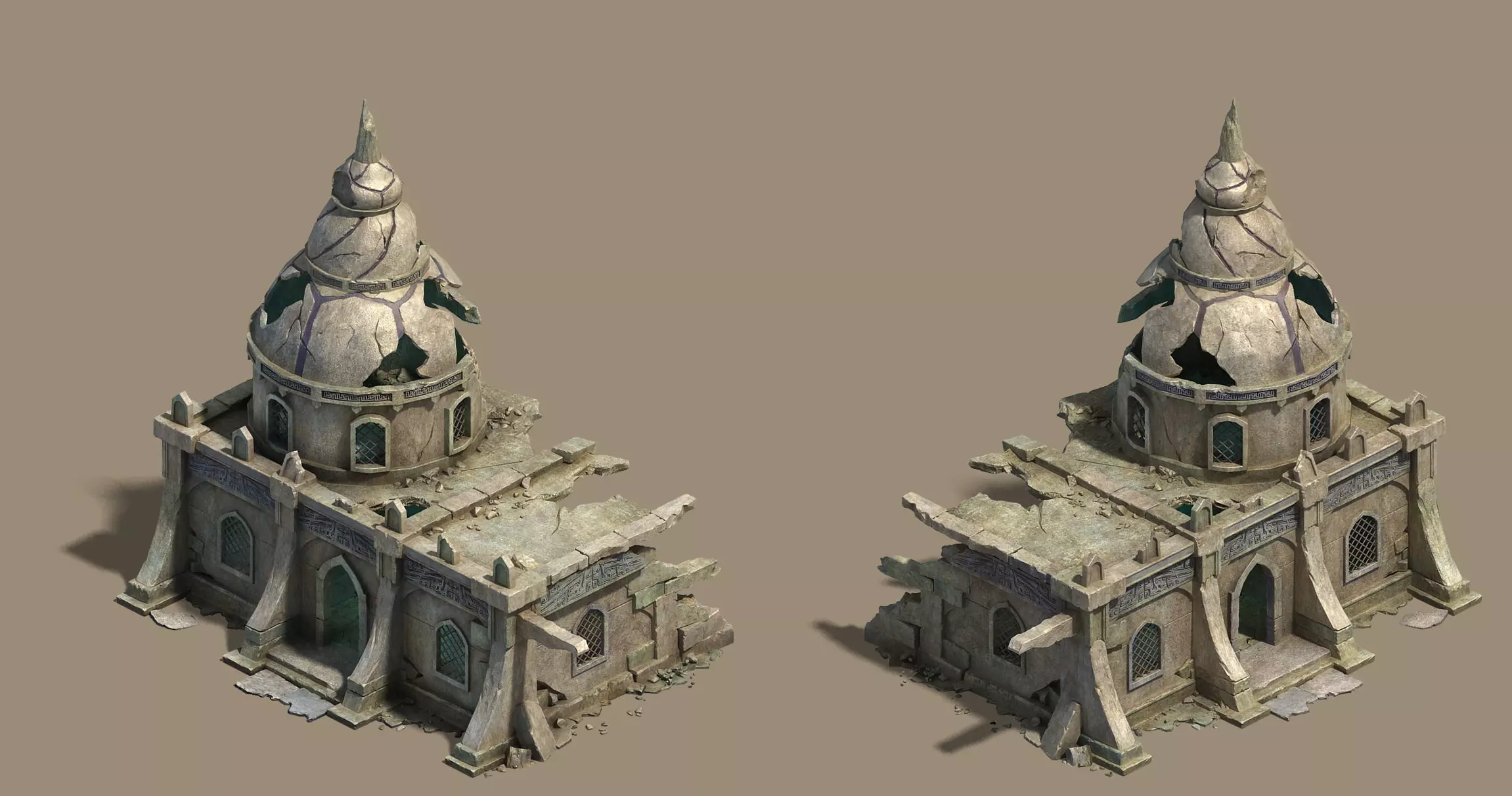 Desert - Broken Building 3D model_0