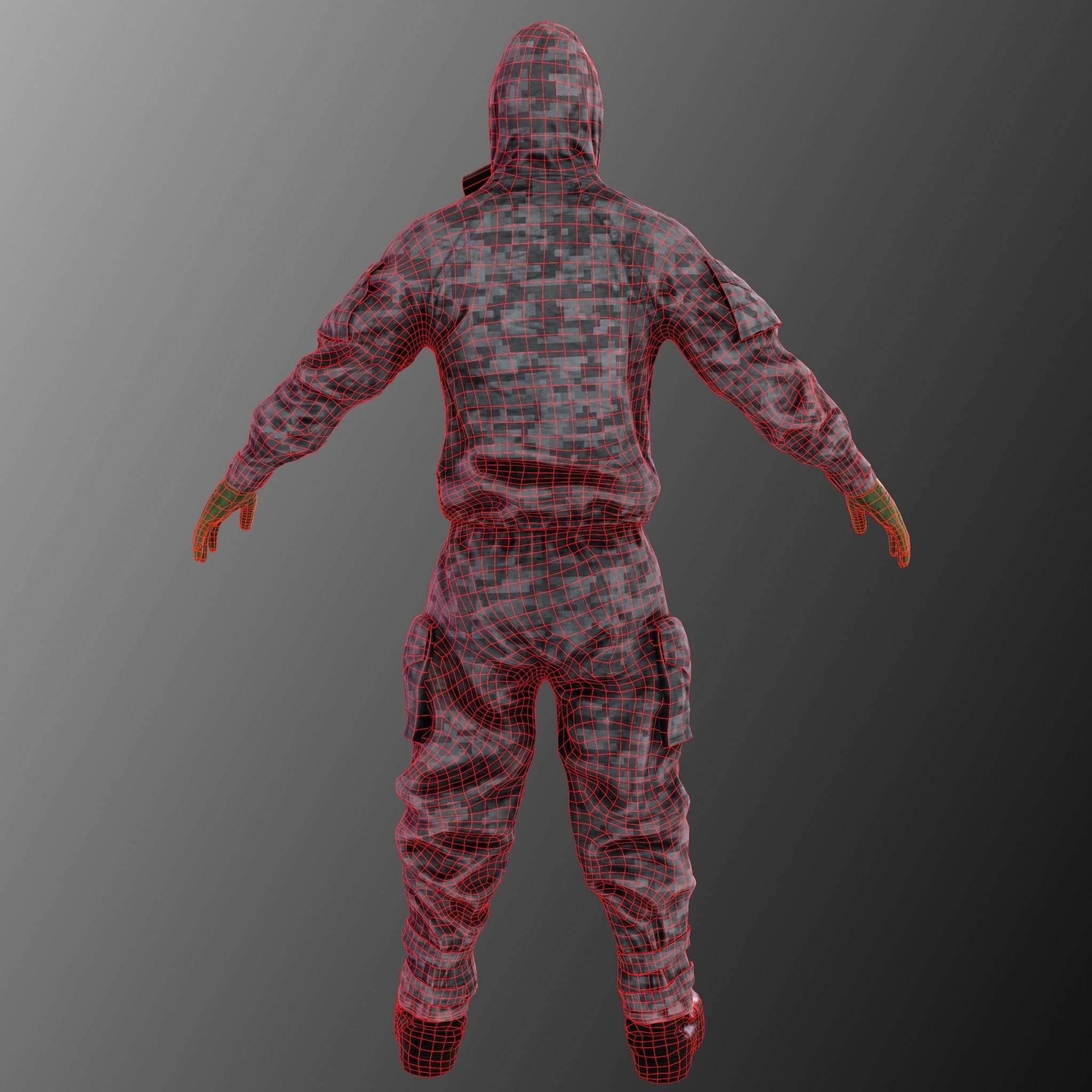 Hazmat Suit Low-poly 3D model_4
