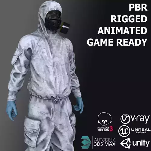 Hazmat Suit Low-poly 3D model