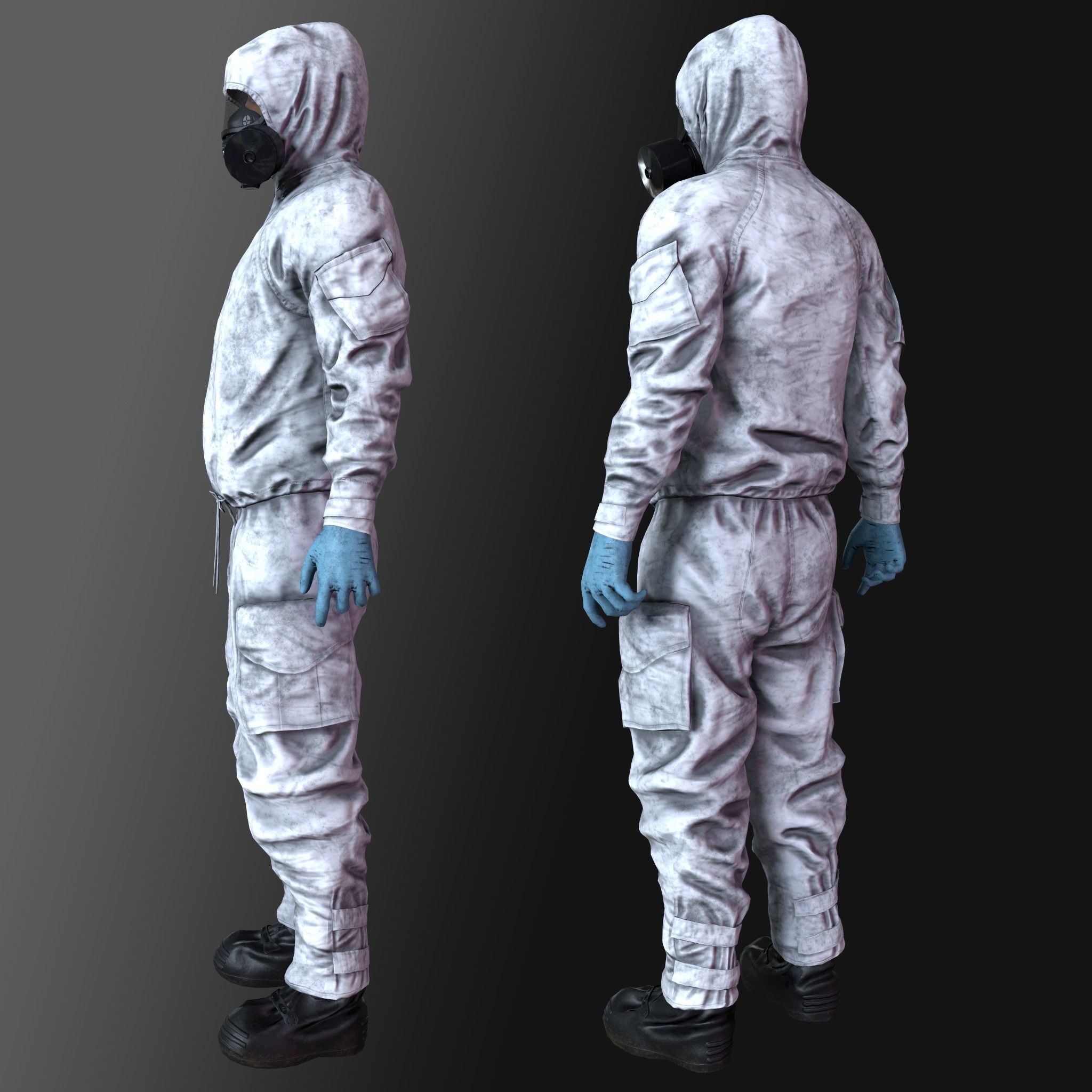 Hazmat Suit Low-poly 3D model_6
