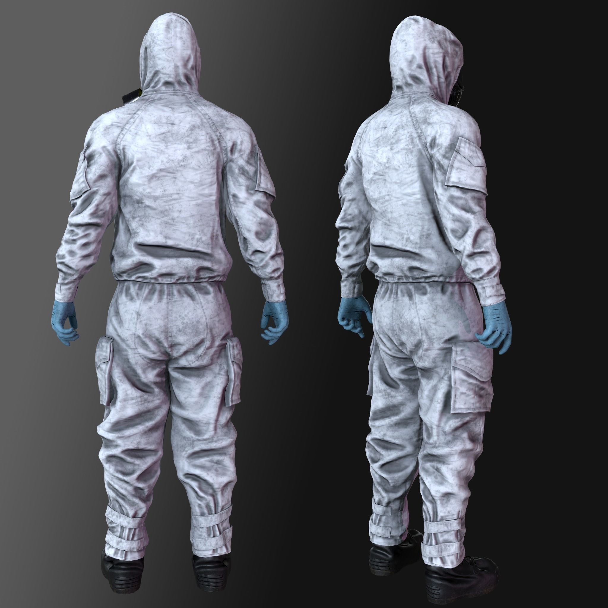 Hazmat Suit Low-poly 3D model_7