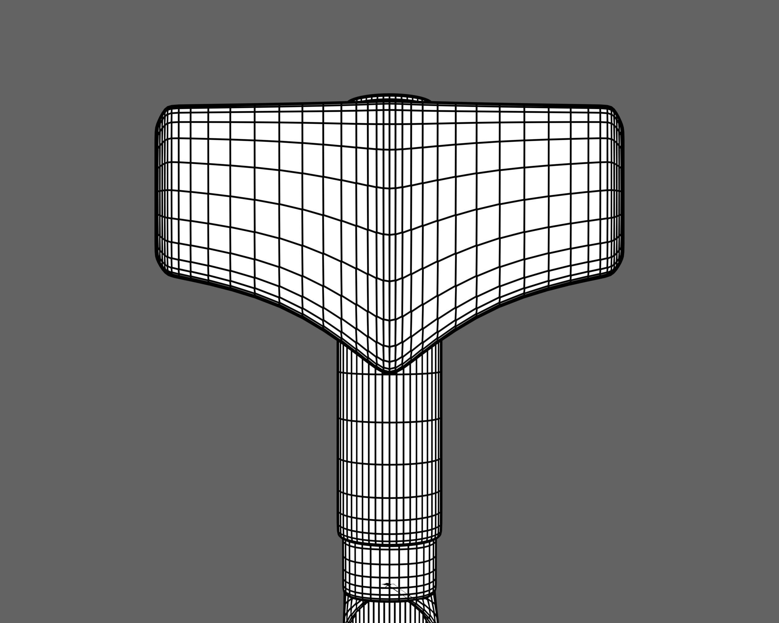 Ancient Viking Hammer Low-poly 3D model_10