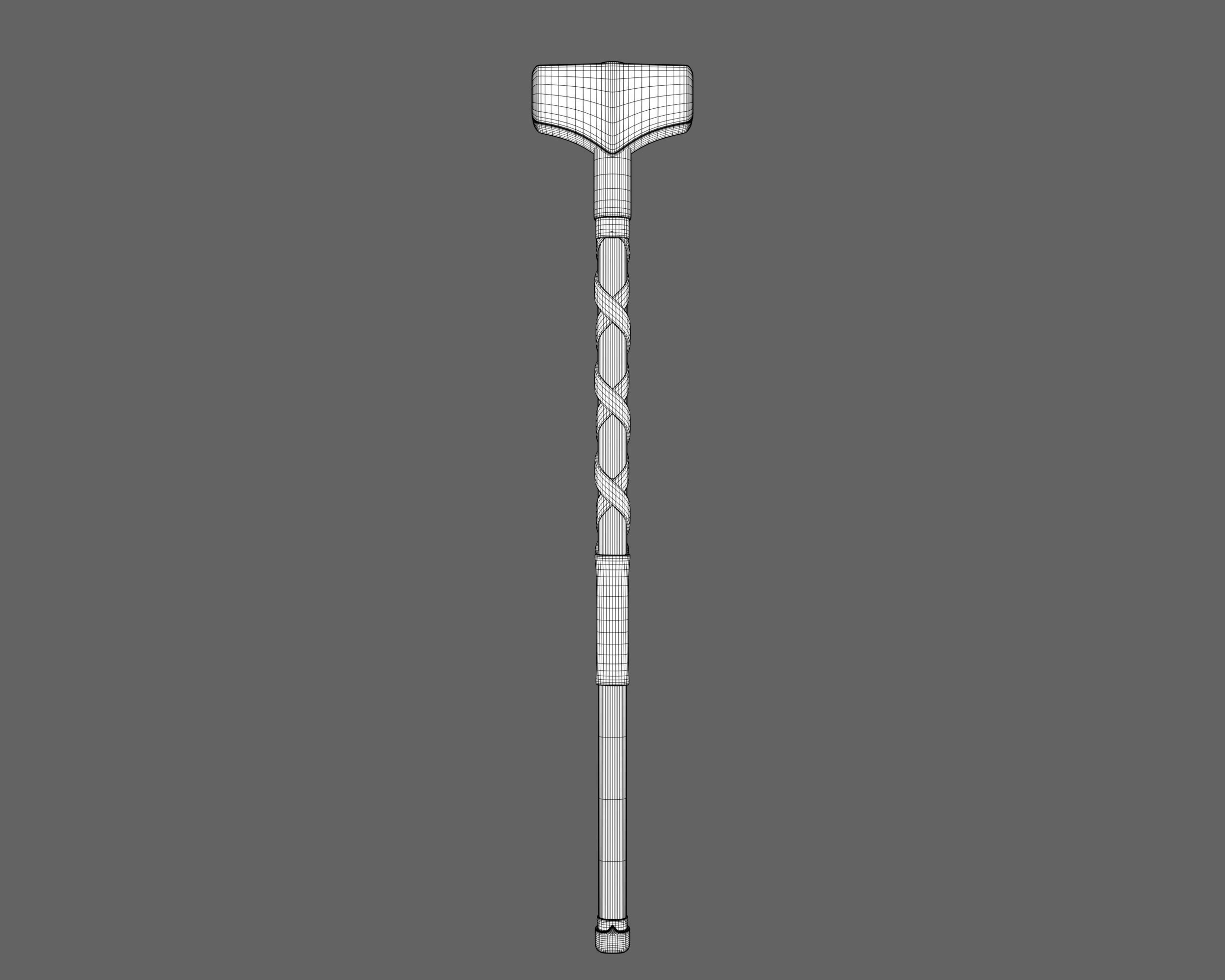 Ancient Viking Hammer Low-poly 3D model_7