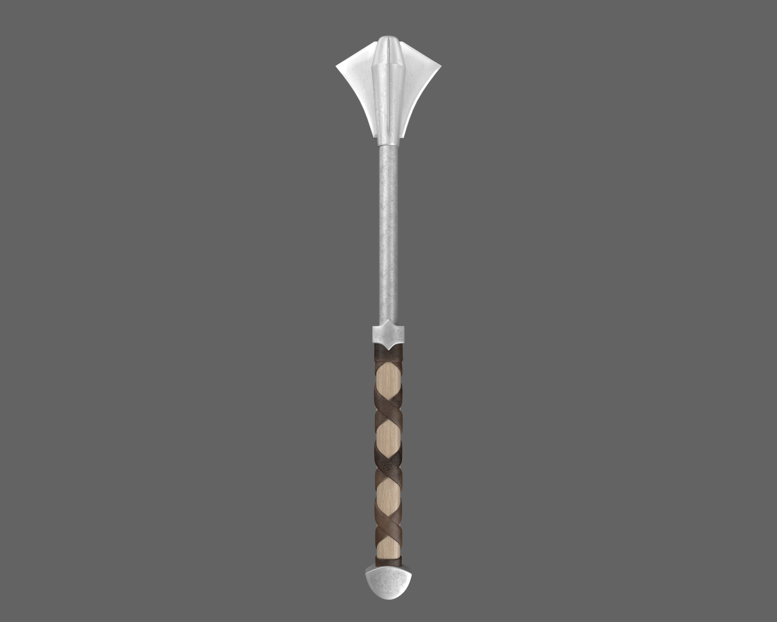 Ancient Viking Mace Low-poly 3D model_5