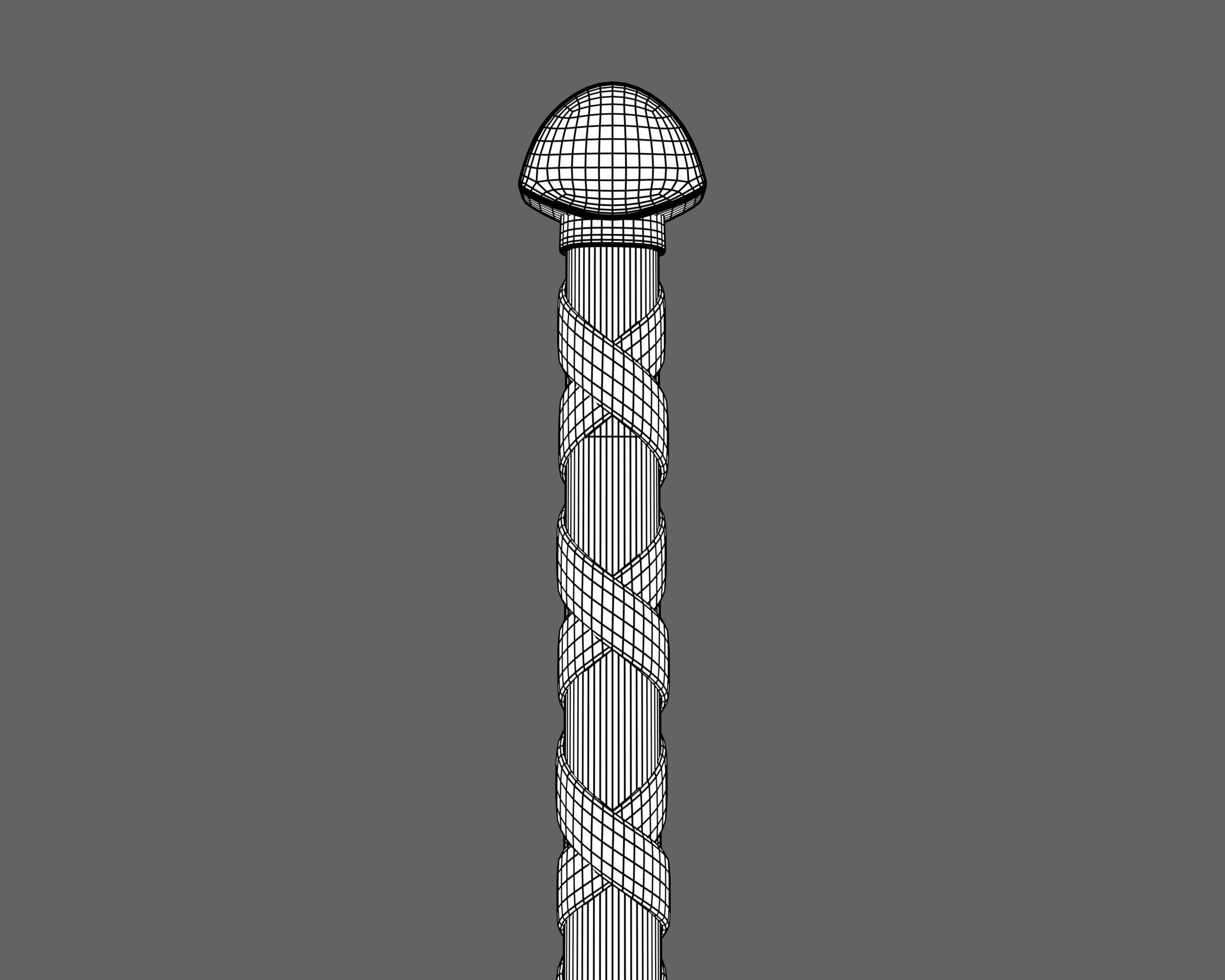 Ancient Viking Mace Low-poly 3D model_16