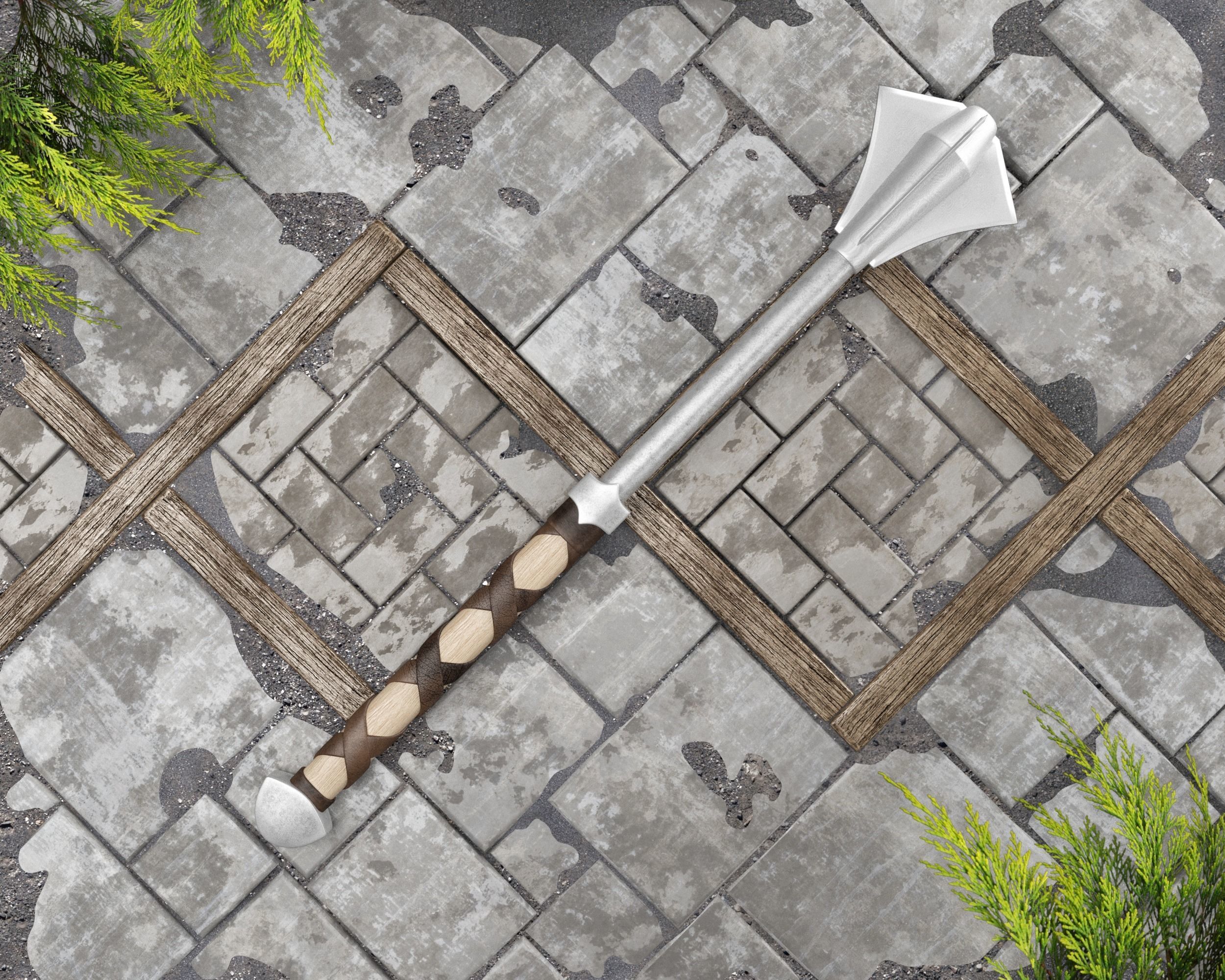 Ancient Viking Mace Low-poly 3D model_18