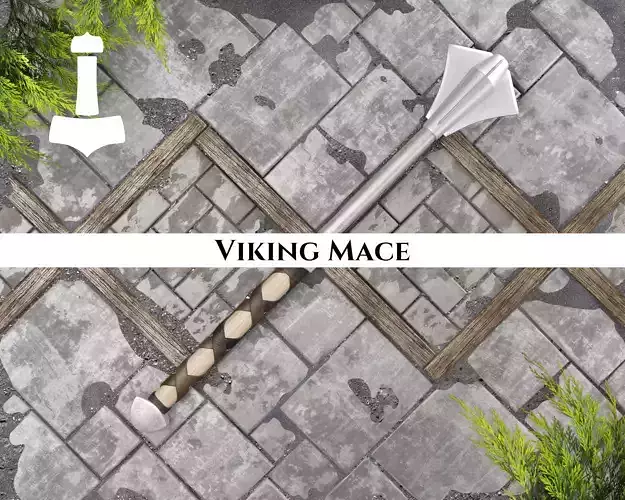 Ancient Viking Mace Low-poly 3D model
