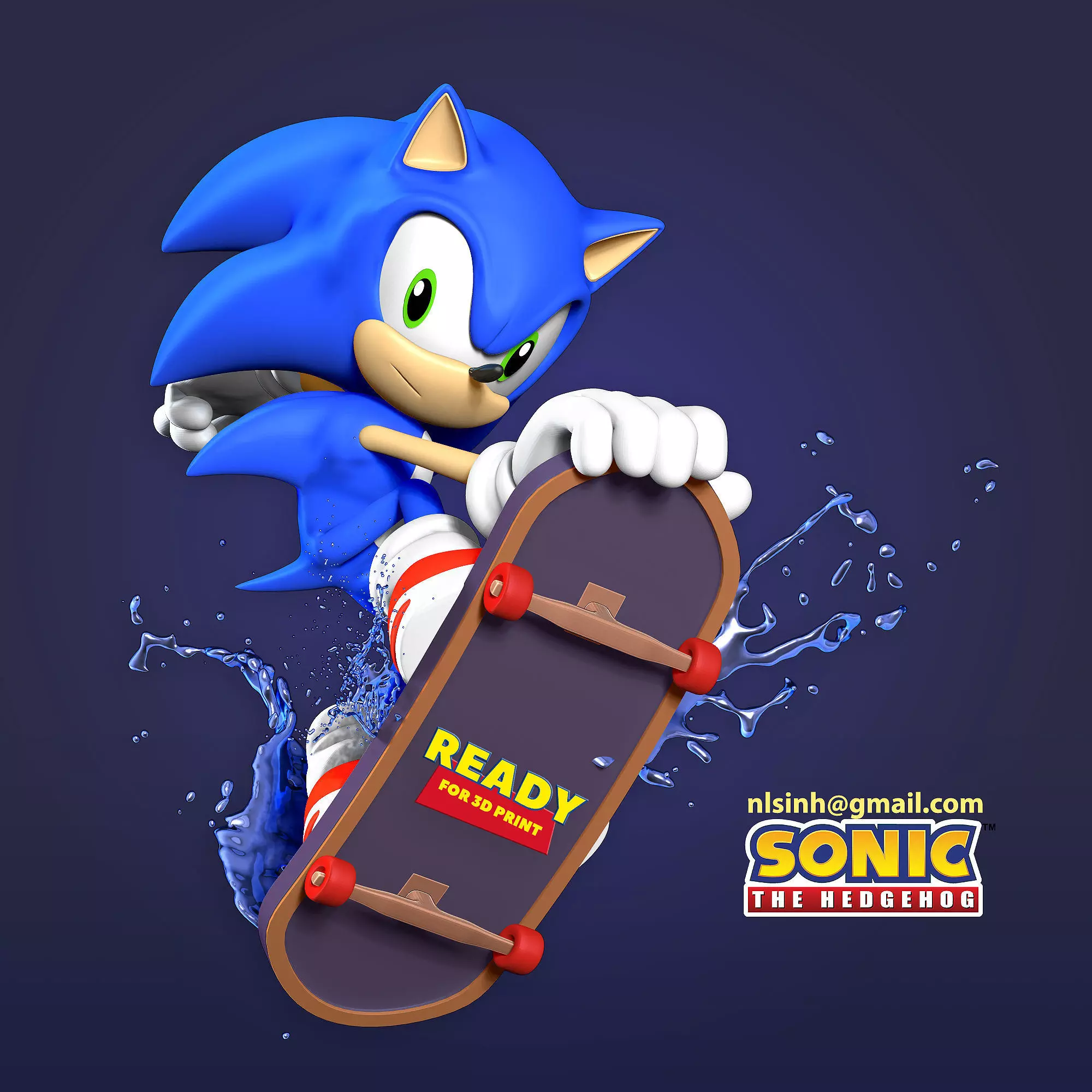 Sonic the Hedgehog 3D print model_0