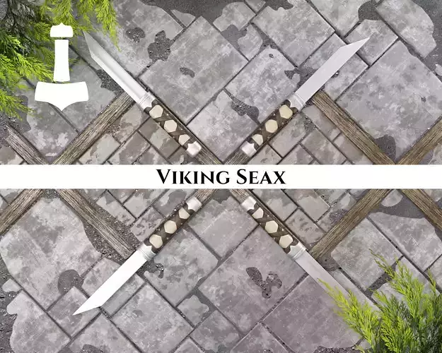 Ancient Viking Seax Low-poly 3D model