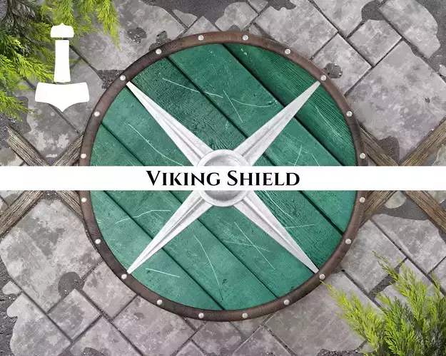 Ancient Viking Shield Low-poly 3D model