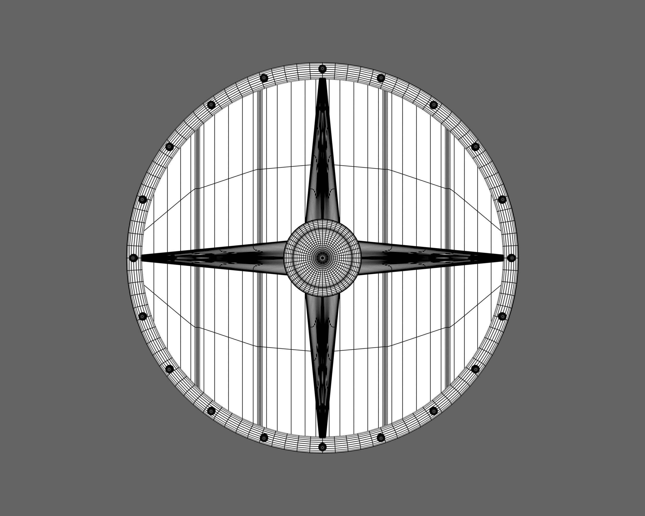 Ancient Viking Shield Low-poly 3D model_7