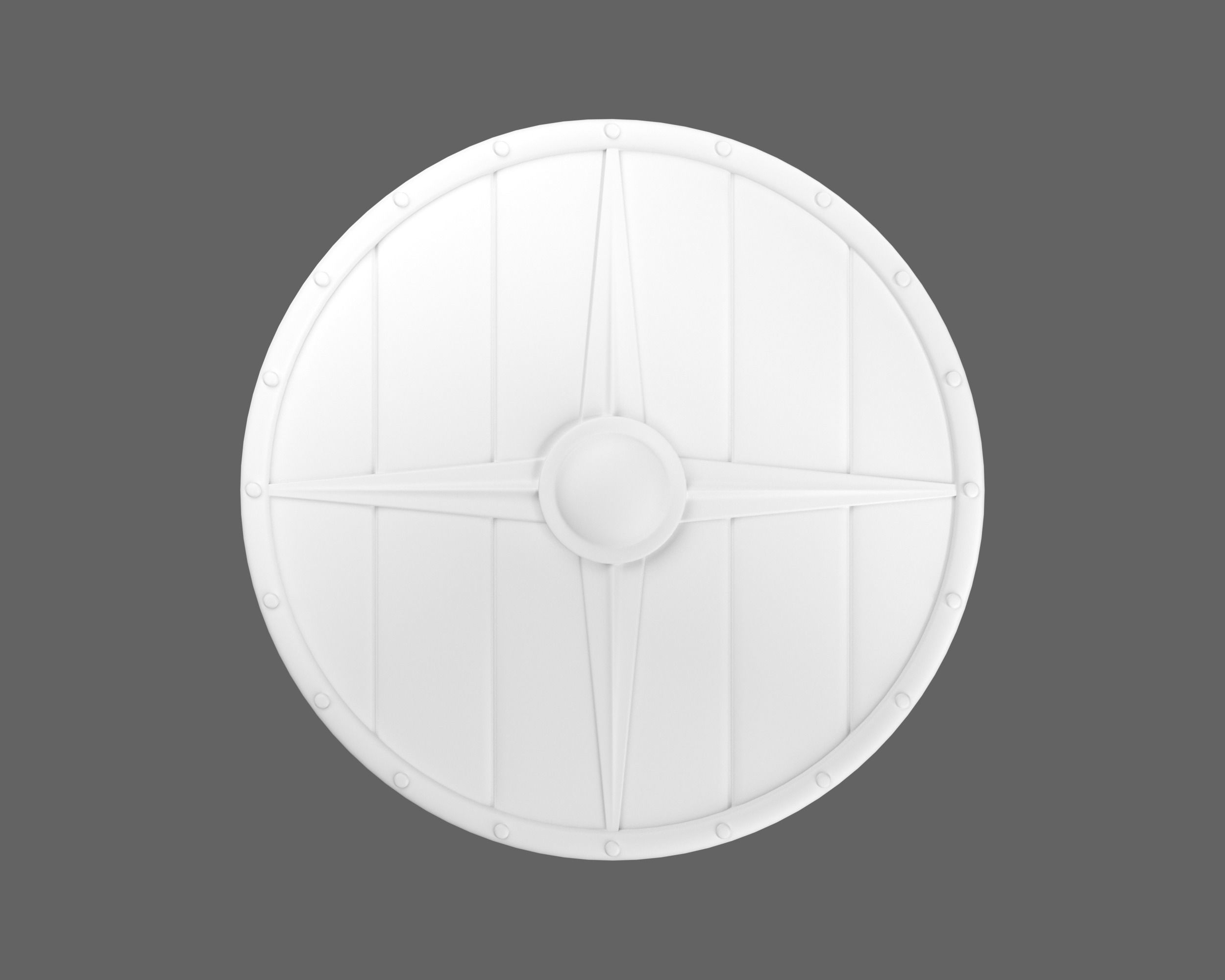 Ancient Viking Shield Low-poly 3D model_6