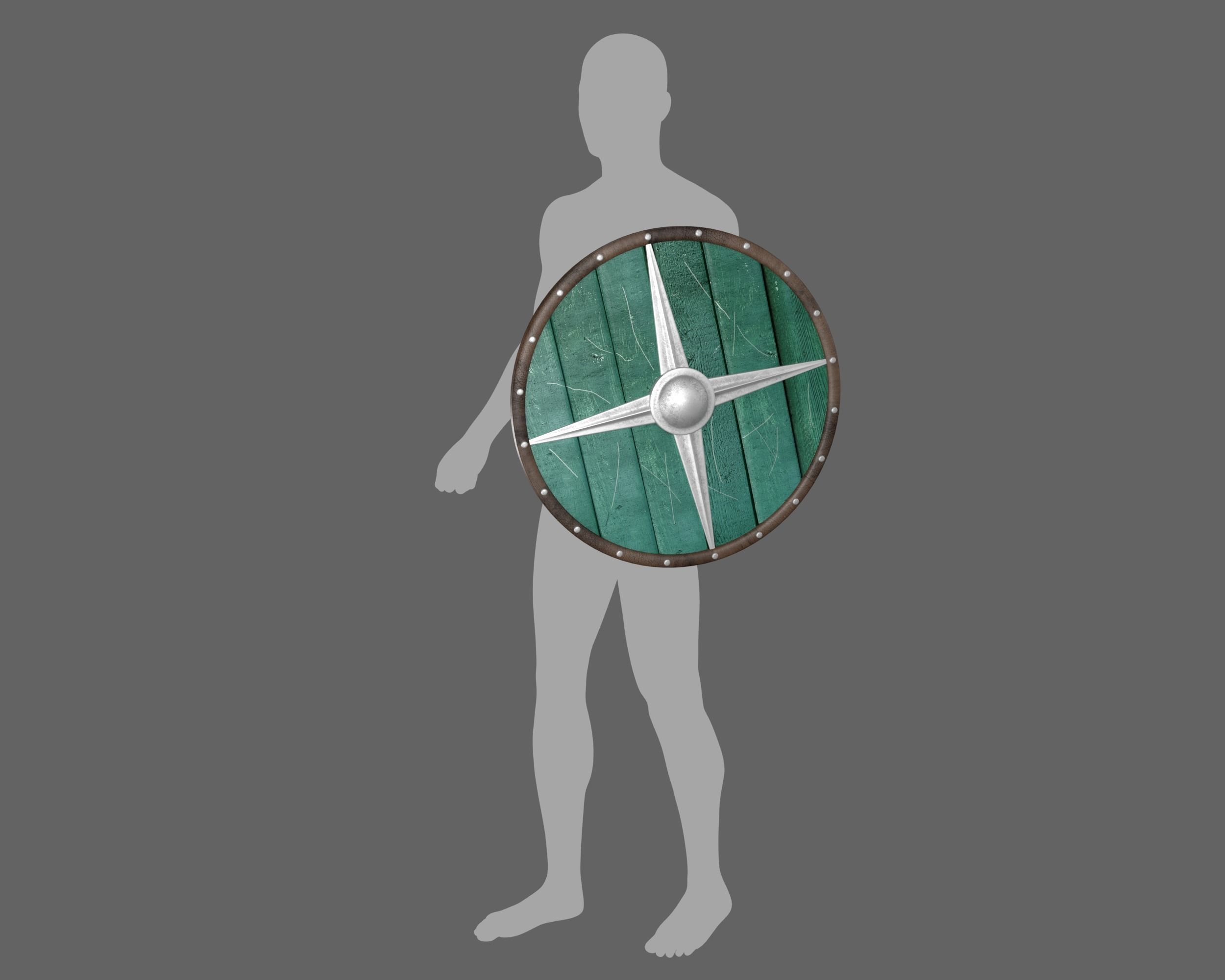 Ancient Viking Shield Low-poly 3D model_14