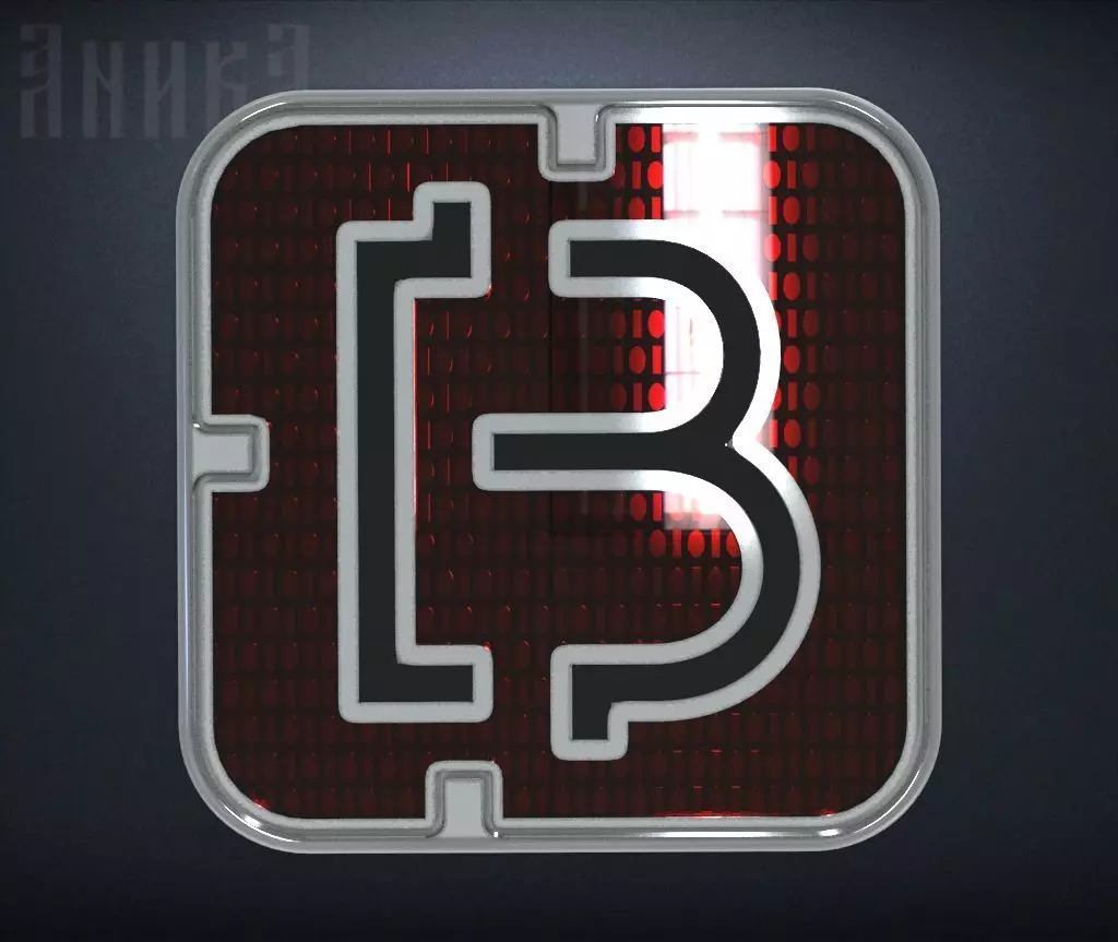 Bitcoin icon 3D print model